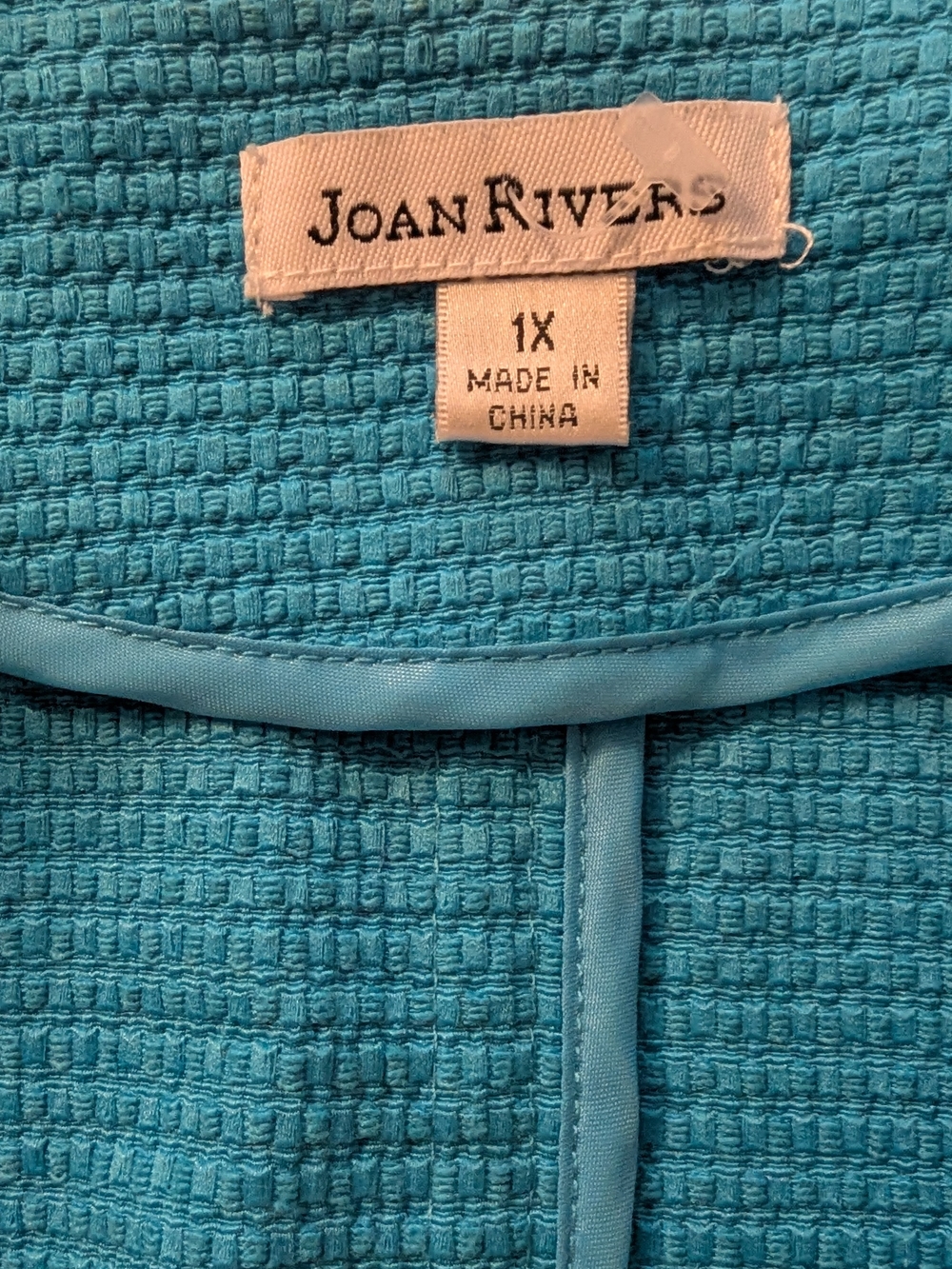 Joan Rivers Turquoise Textured Single-Button Blazer - Picture 2 of 5
